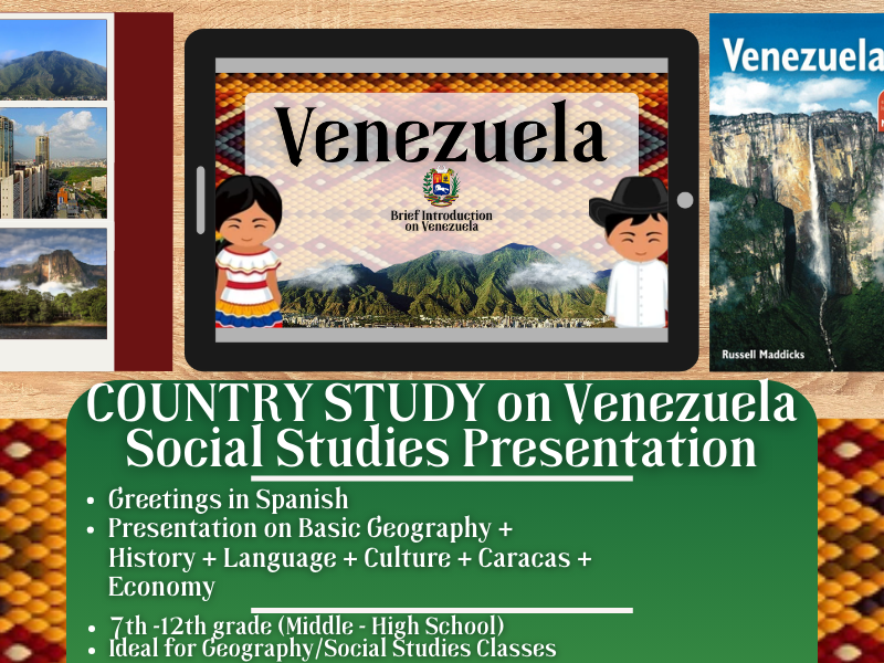 Venezuela Country Study -Geography + Social Studies Presentation - South America