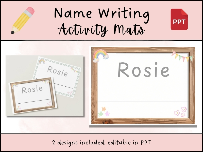 Editable Name Writing Mats EYFS