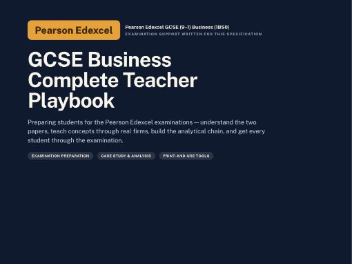 GCSE Business — Pearson Edexcel | Examination | Pearson Edexcel GCSE (9–1) Business (1BS0)