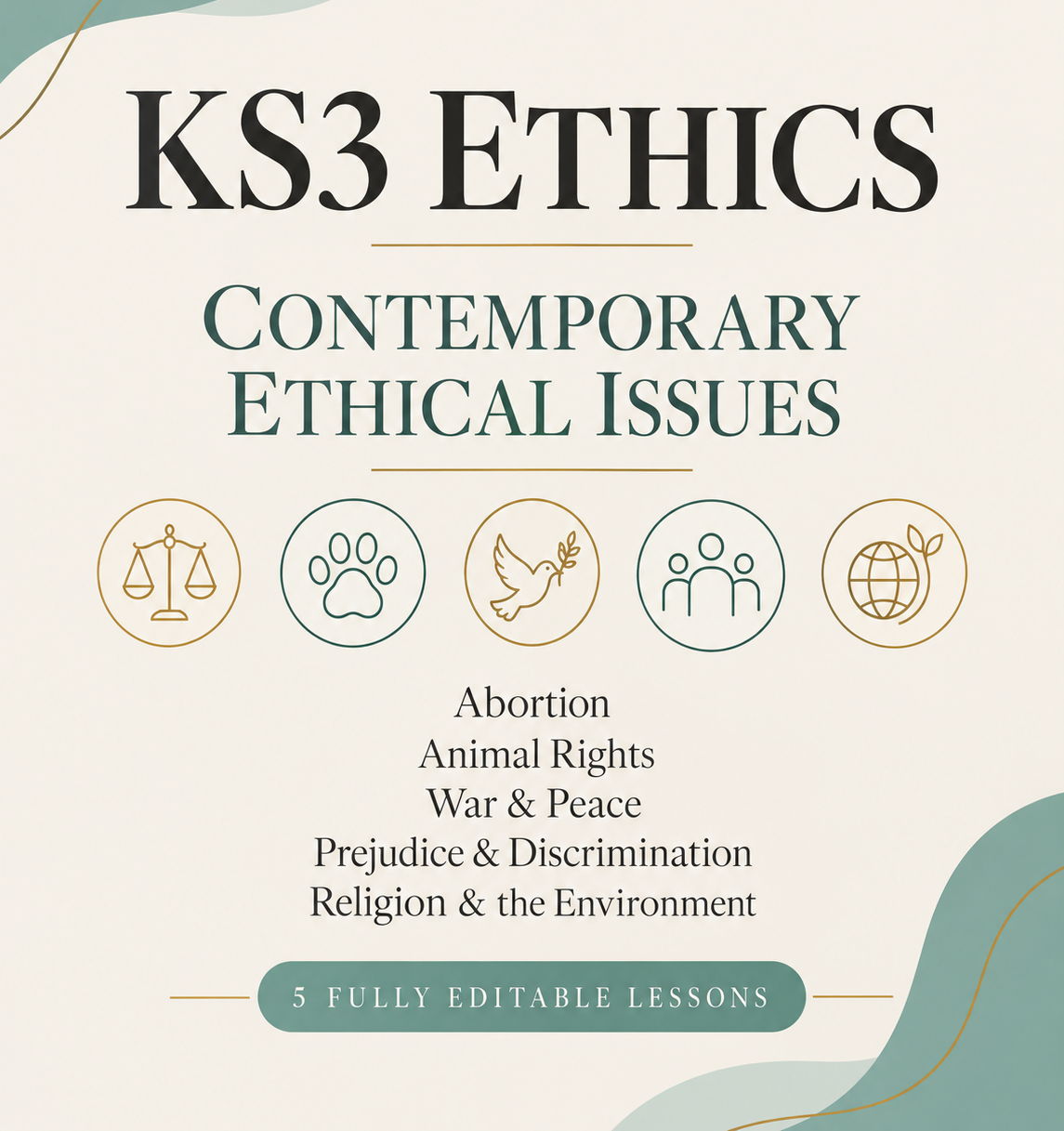 KS3 Ethics: Contemporary Ethical Issues Full Unit | Abortion, Animal Rights, War & Peace, Equality & the Environment