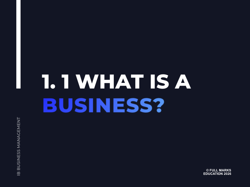 IB Business Management 1.1 - What is a Business?