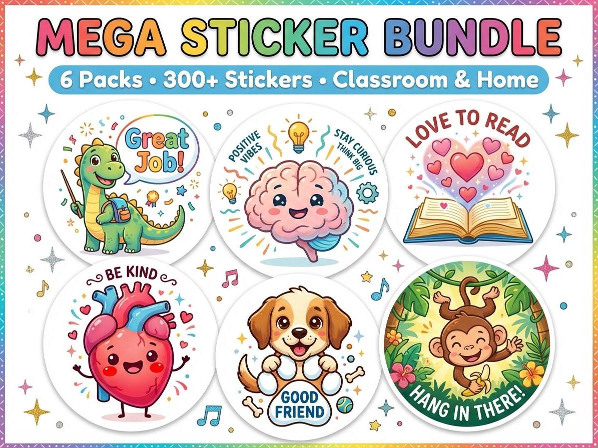 Complete Classroom & Home Sticker Collection | Motivational, Educational & Fun