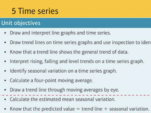 GCSE statistics Chapter 5 Time series