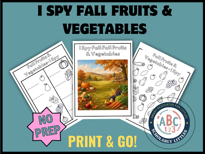 Fall Fruits and Vegetables I Spy | Autumn