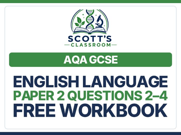 FREE AQA English Language P2 Q2-4 Workbook
