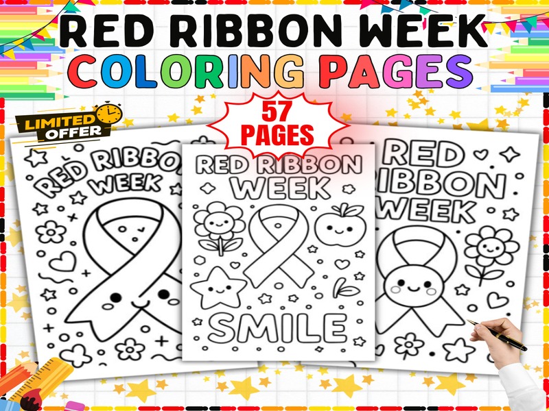 Say No to Drugs Coloring Pages | 57 Sheets | Red Ribbon Week Printables