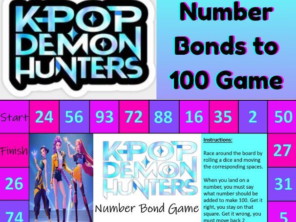 K-Pop Demon Hunters Number Bonds to 100 Game