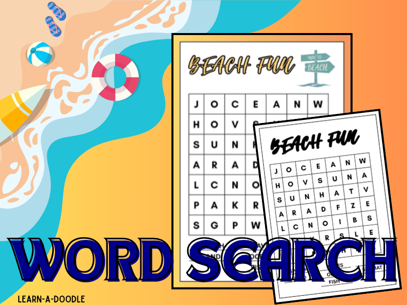 A Summertime Beach Word Search for Kids!