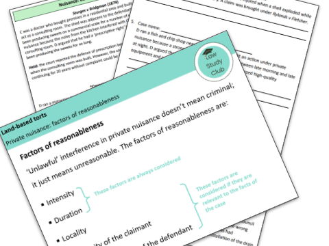 Nuisance and Rylands v Fletcher: complete resource pack for OCR A-level law