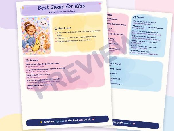 Best Jokes for Kids: 48 Original, Kind Jokes Printable for Ages 5 to 11
