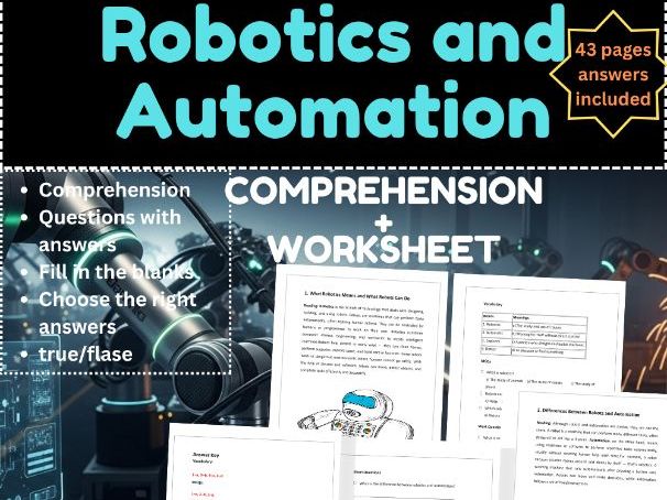 Robotics and Automation Activities| Computer Science Worksheets