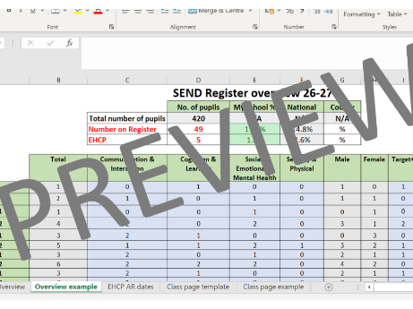 SEND register template