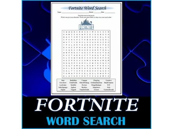 Fortnite Word Search Puzzle