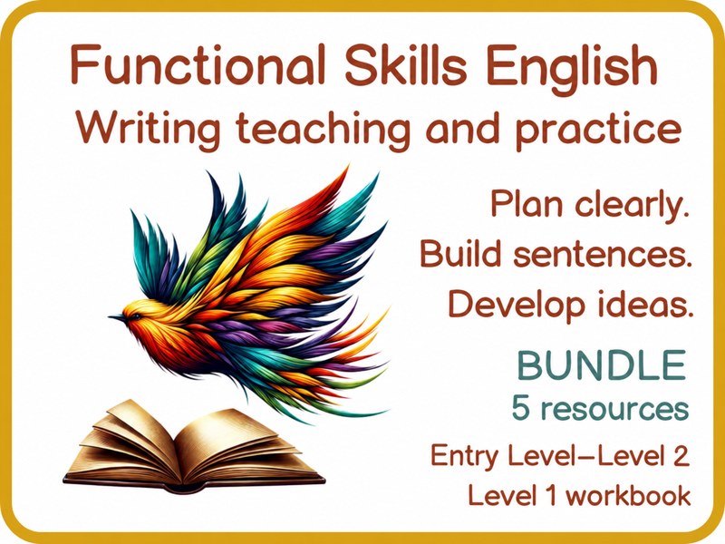 Functional Skills English Writing Bundle Entry Level to Level 2