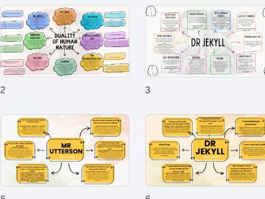 Edexcel GCSE English Literature – Dr Jekyll and Mr Hyde Revision Mind Maps (Grade 9)