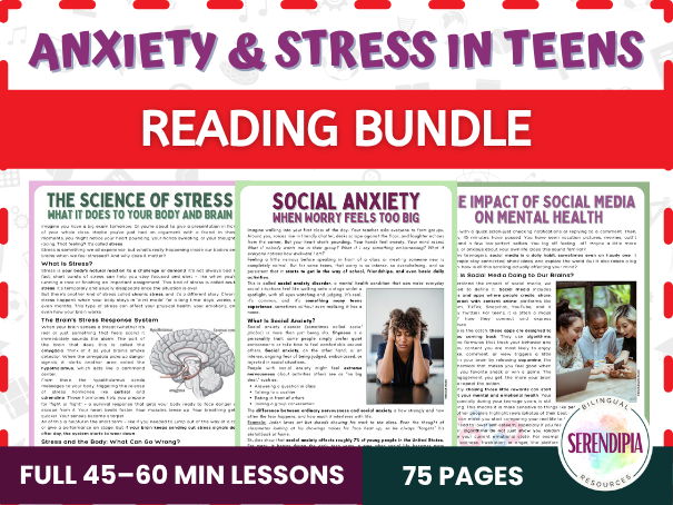 Anxiety, Stress and Social Media Impact Reading Comprehension Activities for KS3 and KS4 Literacy
