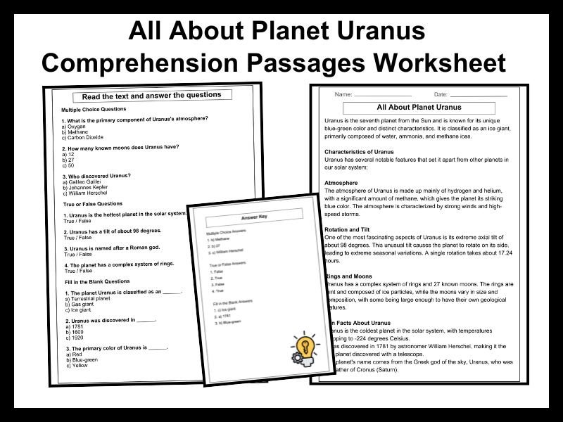 All About Planet Uranus Worksheet Dive into the Mysterious World of Uranus!