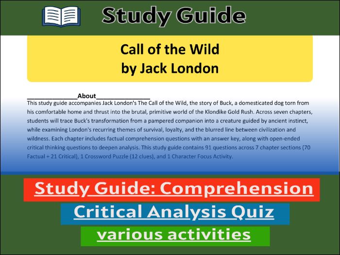 Call of the Wild - Study Guide , Comprehension 91����t