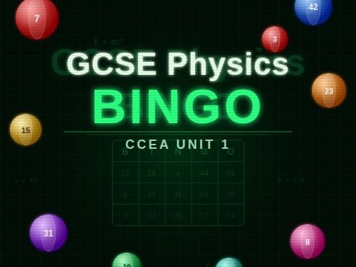 GCSE Physics Bingo CCEA Unit 1