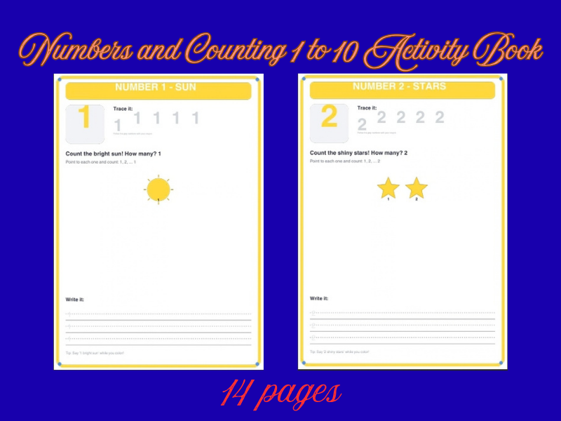 Numbers and Counting 1 to 10 Activity Book
