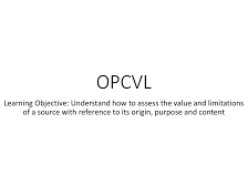 IB History source analysis:  OPCVL introduction