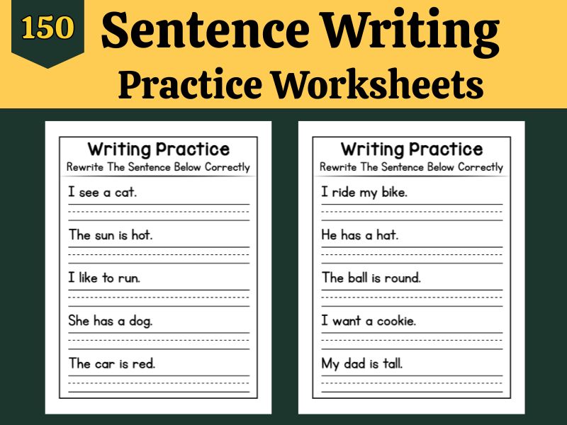 Sentence Writing Practice Worksheets With Prompts