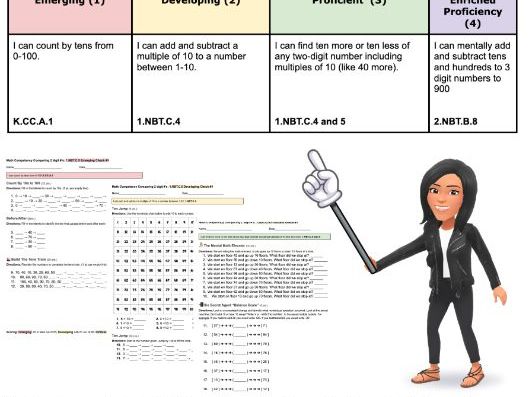 1st Grade: 10 More/10 Less Learning Progression & Assessments