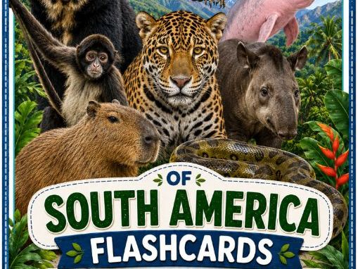 Wild Animals Flashcards 20 South American Printable Animal Cards with Fun Facts