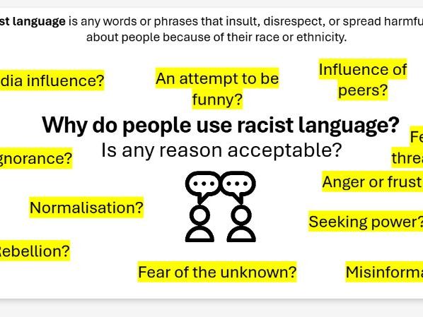 KS3 PSHE – Tackling Racist Language (Diversity, Discrimination & Respect)