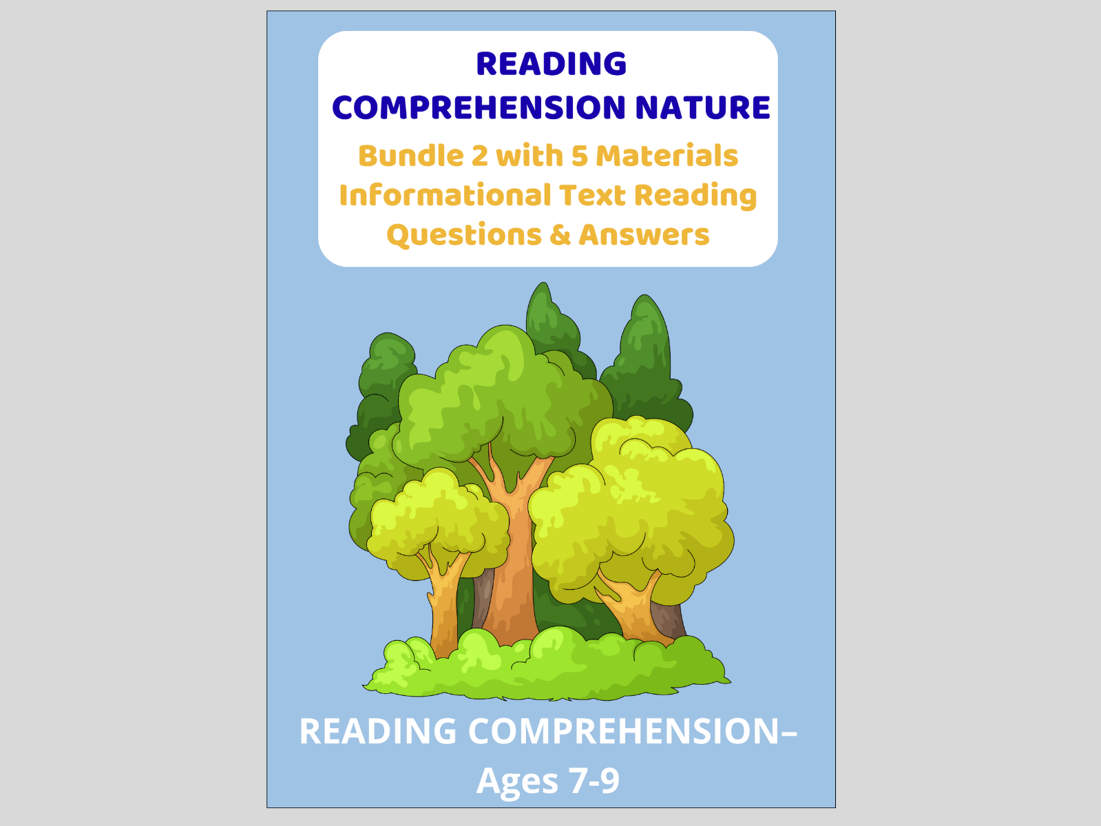 Reading Comprehension Nature - Bundle 2 with 5 Materials Informational Text