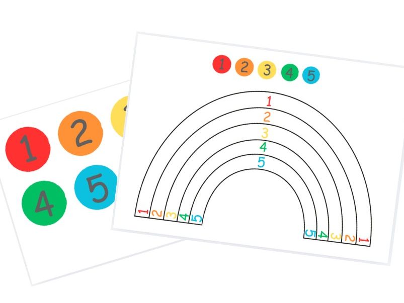 Number Rainbow 1-5 with Number Spots