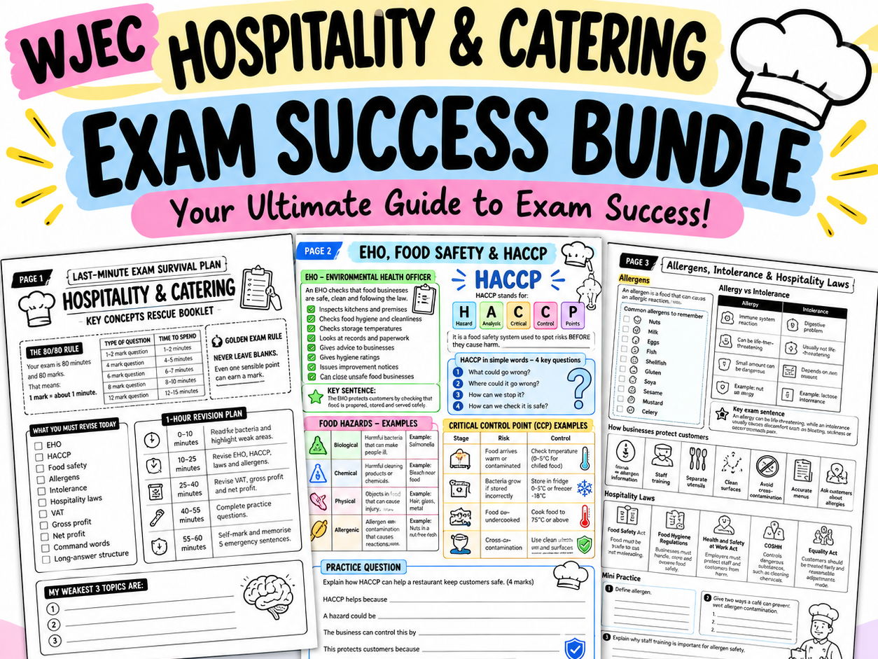 WJEC Hospitality & Catering | Your Exam Success Starts Here!