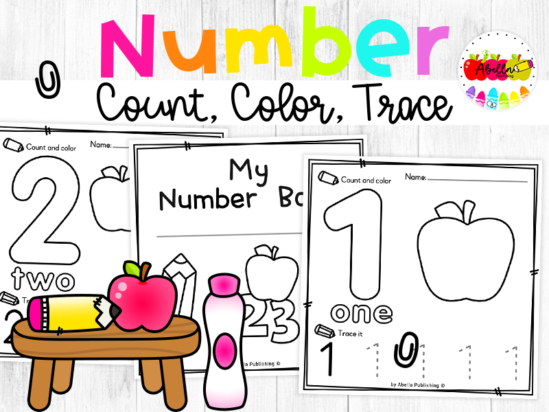 Numbers 1 to 10 Handwriting Practice Worksheets for Preschool and Kindergarten