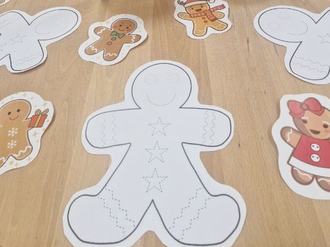 Gingerbread pencil control activity