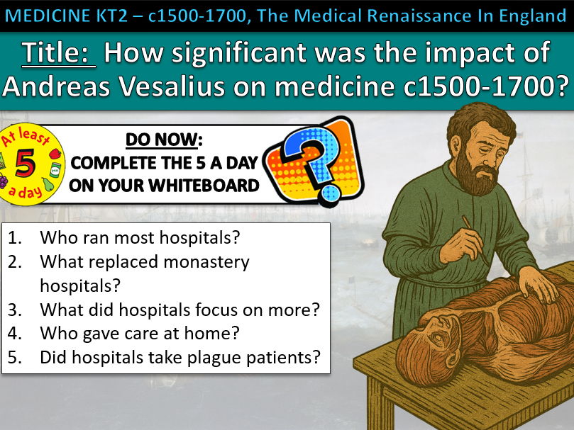 History GCSE Medicine Edexcel KT2 L6 Vesalius Renaissance c1500–1700 (Fully Resourced).
