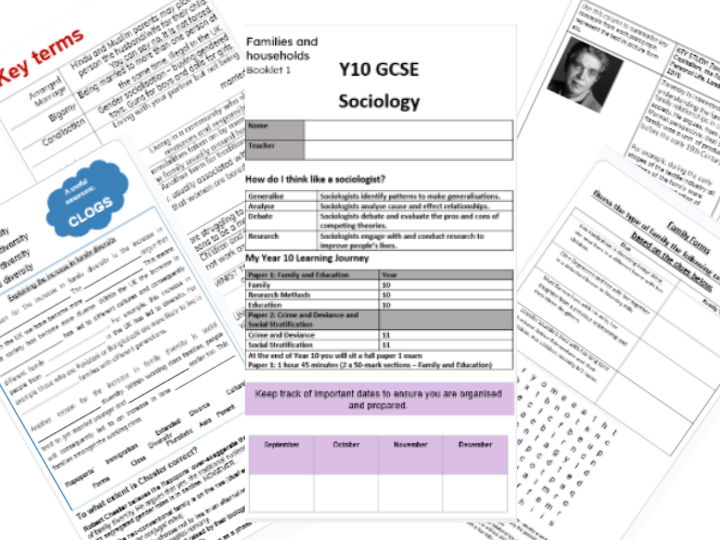 GCSE Families and households work booklet