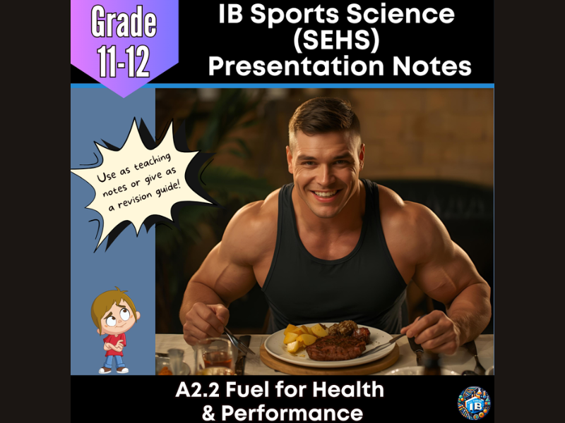 IB SEHS A2.2: Fuel for Health & Performance Teaching Notes & Revision Guide 2026