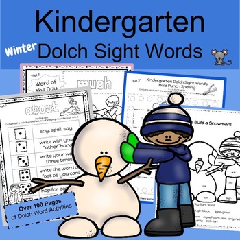 Kindergarten Sight Words WINTER Set