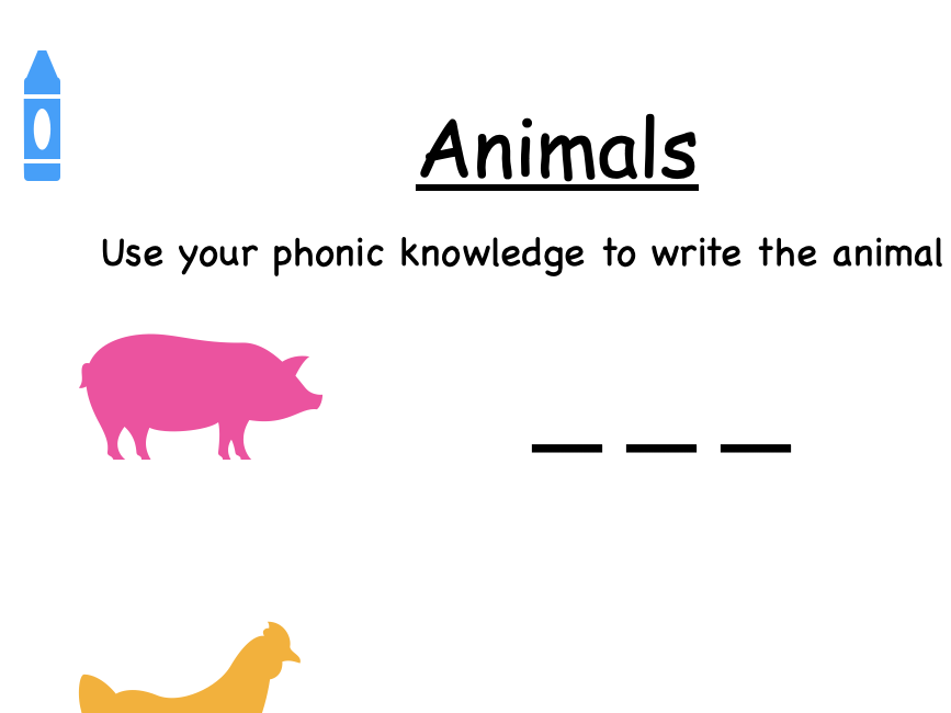EYFS writing- animal names