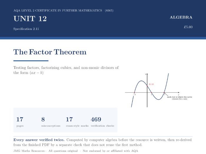 AQA Level 2 Further Maths - The Factor Theorem