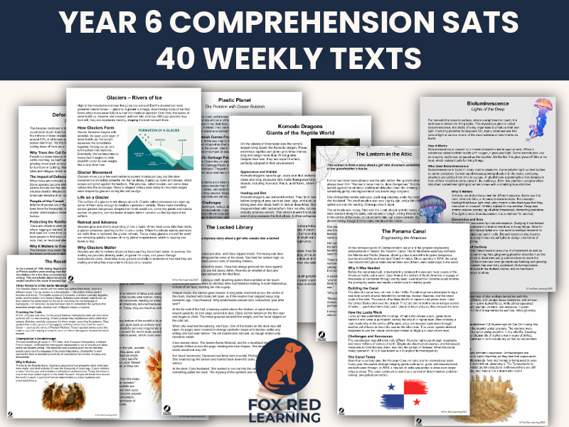 Year 6 SATs Reading Comprehension | 40 Extracts with SATs-Style Questions