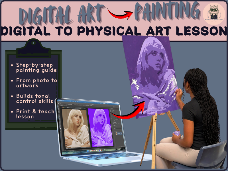 Tonal Posterized Painting Lesson | Digital to Physical Art Task