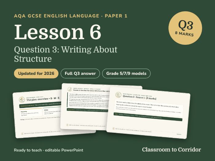 AQA GCSE English Language Paper 1 Question 3 Lesson: Writing About Structure – Full Answer (2026)