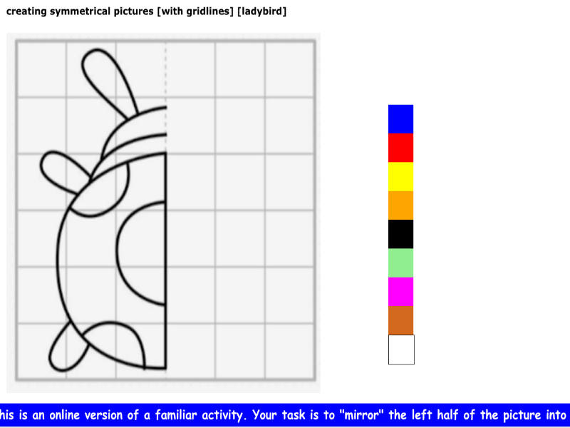 creating symmetrical pictures [with gridlines] [ladybird]