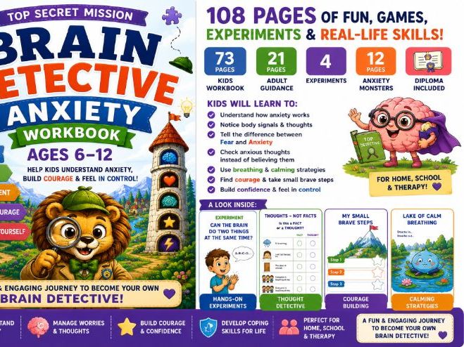 Brain Detective: Anxiety Workbook for Kids Ages 6–12