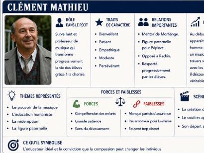 French - les Choristes - knowledge organisers