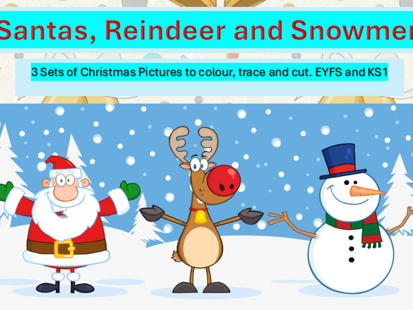 Bundle of Xmas Pictures Colour Trace Cut