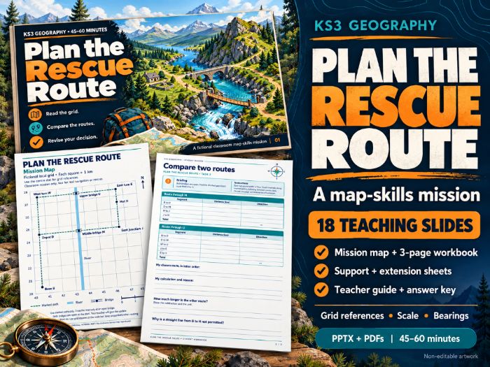 Plan the Rescue Route | KS3 Geography Map Skills Lesson