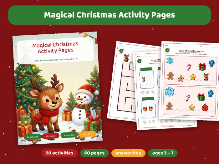 Christmas Worksheets EYFS & KS1 – 50 No-Prep Activities