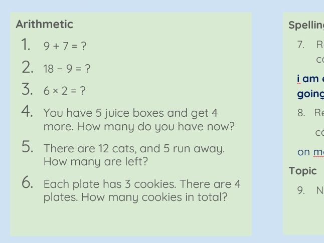 7 weeks of morning starter PowerPoint slides